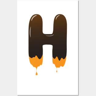 Chocolate Alphabet Letter H Posters and Art